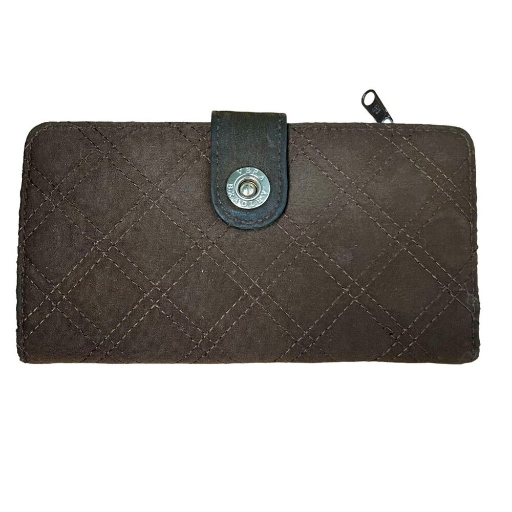 Vera Bradley Brown Quilted Microfiber Tote Shoulder Bag/Hand Bag & Wallett - Picture 8 of 16